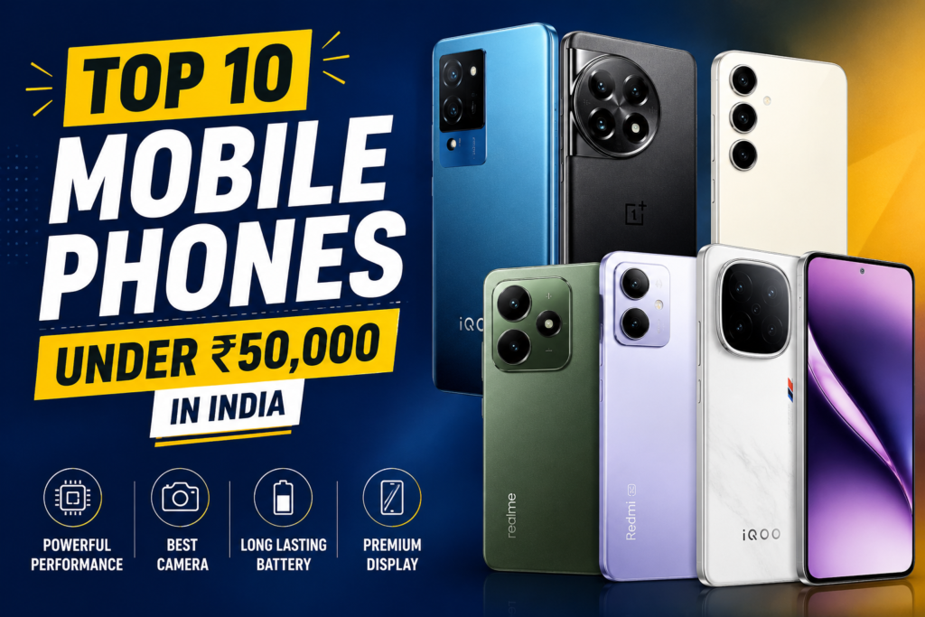 Top 10 Mobile Phones Under ₹50,000 in India